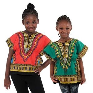 Girls Dashiki African Dashiki 100% Cotton One Size